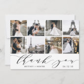白書文字フォトコラージュ サンキューカード (正面)