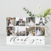 白書文字フォトコラージュ サンキューカード (スタンド正面)
