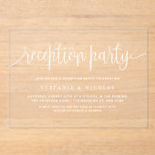 白書結婚式レセプションパーティー アクリル招待状 (正面)