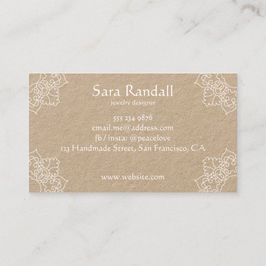 白曼荼羅素朴手作り防法拳 名刺 (裏面)