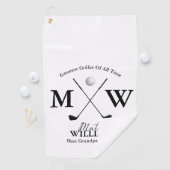 白最高のの上の祖父の名前モノグラム ゴルフタオル (インサイチュ)