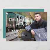 白最高のはまだ写真の来卒業式になっていない 招待状 (正面/裏面)