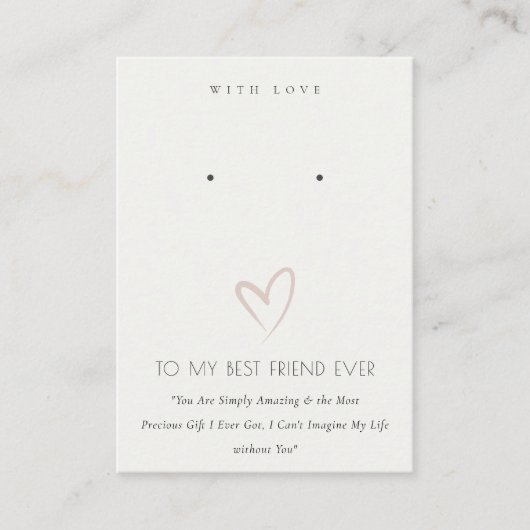 白最高のハート友達贈答品取得表示 プレイスカード (正面)