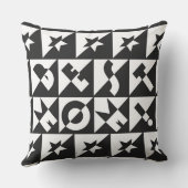 白最高の模様と星の母の黒 クッション (裏面)