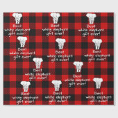 白最高の象贈与交換バッファロープレイド ラッピングペーパー (フラット)