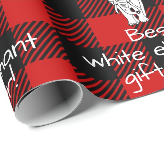 白最高の象贈与交換バッファロープレイド ラッピングペーパー (ロールコーナー)