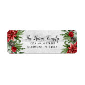 白木のトウヒ・ピネコンとポインセチア ラベル (正面)