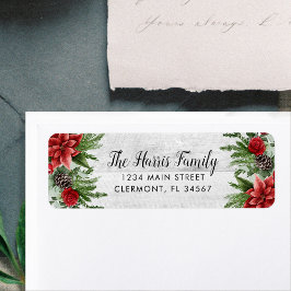 白木のトウヒ・ピネコンとポインセチア ラベル