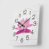 白木の水百合 スクエア壁時計 (傾斜)