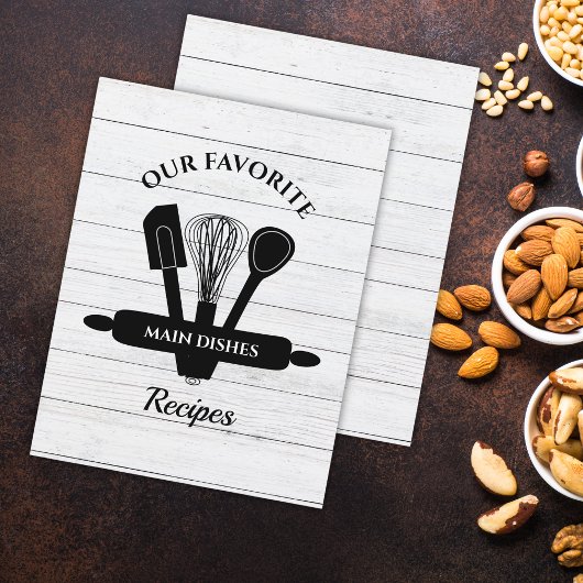 白木タブ素朴付きレシピクックブックディバイダー