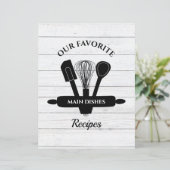 白木タブ素朴付きレシピクックブックディバイダー (スタンド正面)