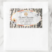 白木バラ金ゴールド枠製品ラベル（ロゴ付き） 長方形シール (バッグ)