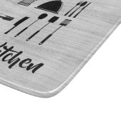 白木パーソナライズされた文字ガラス切断板 カッティングボード (角)
