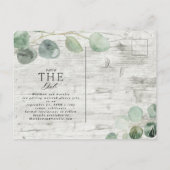 白木ユーカリ植物写真結婚の 案内ポストカード (裏面)