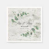 白木ユーカリ結婚の葉 スタンダードカクテルナプキン (正面)