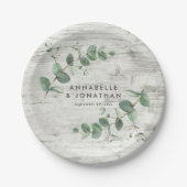 白木ユーカリ結婚の葉 ペーパープレート (正面)