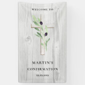 白木十字確認用バナー 横断幕 (縦)