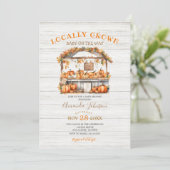 白木地元で栽培されたカボチャ秋ベビーシャワー 招待状 (スタンド正面)