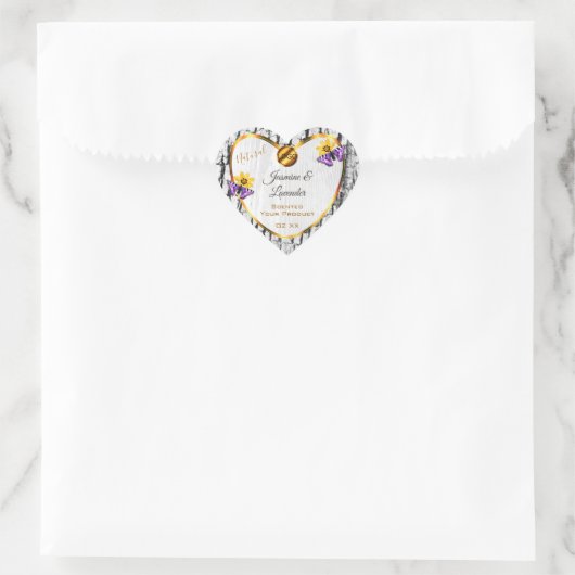 白木木木樹皮の製品ラベル追加ロゴ ハートシール (バッグ)