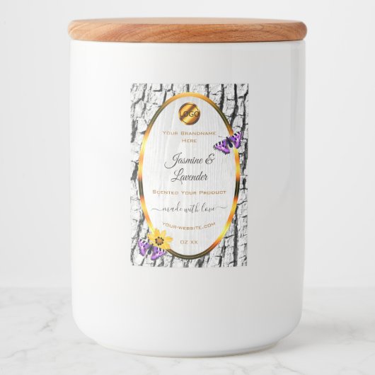 白木木木樹皮の製品ラベル追加ロゴ フードラベル (正面)