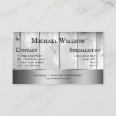 白木板木目シルバーデコ縁どア 名刺 (裏面)