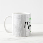 白木目板プリントモカスタムノグラム コーヒーマグカップ (左)