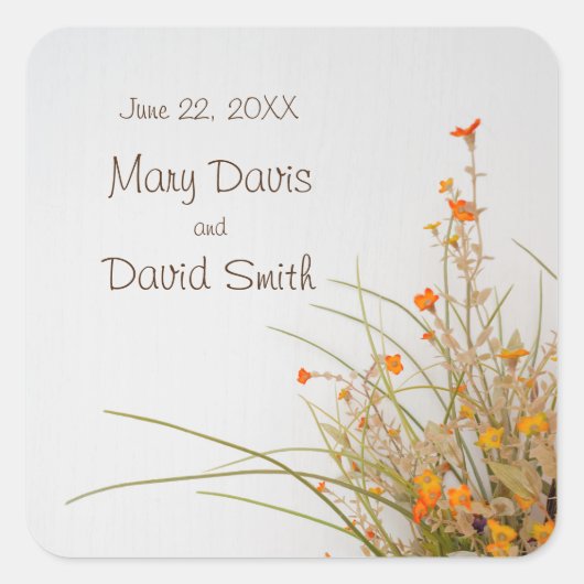 白木秋花結婚のシール スクエアシール (正面)