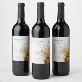 白木秋花結婚のワインラベル ワインラベル