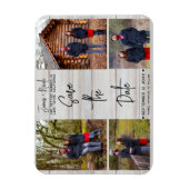 白木素朴4枚の写真デー結婚ト マグネット (縦)