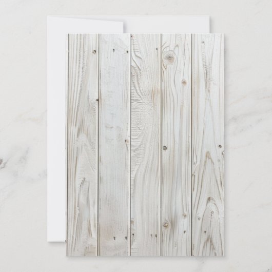 白木緑の花の写真の保存日付 招待状 (裏面)