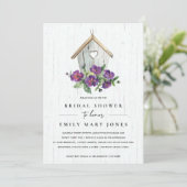 白木造フローラ素朴バードハウスブライダルシャワー 招待状 (スタンド正面)