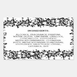 白材製品ラベル天然葉製品 長方形シール