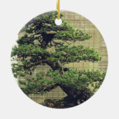白松日本の盆栽の写真 セラミックオーナメント (裏面)