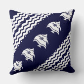 白枕海岸生活の海軍の魚 クッション (裏面)