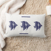 白枕海岸生活の海軍の魚 ランバークッション (ブランケット)