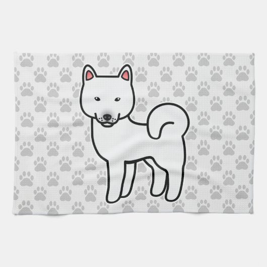 白柴犬 キッチンタオル (横)