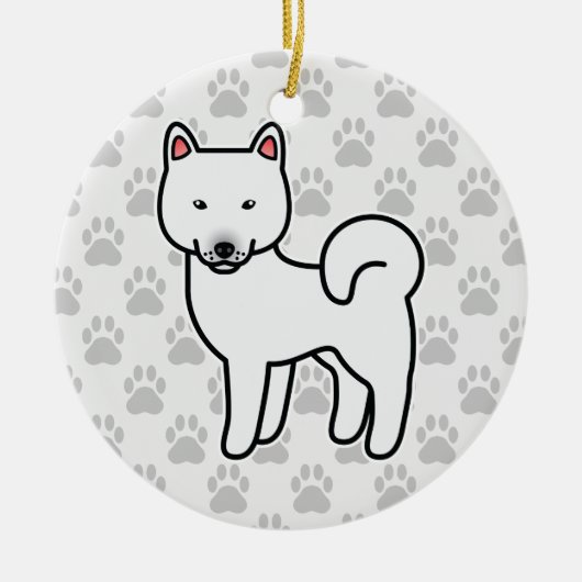 白柴犬 セラミックオーナメント (正面)