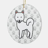 白柴犬 セラミックオーナメント (左)