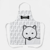 白柴+かわいい+キャラクター+犬+名前 エプロン (正面)