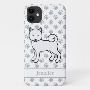 白柴+かわいい+キャラクター+犬+名前 iPhone 11 ケース