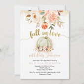 白桃と金ゴールド秋がラブベビーシャワー 招待状 (正面)