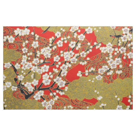 白桜素晴らしヴィンテージ日本のパターン ファブリック (ヤード)