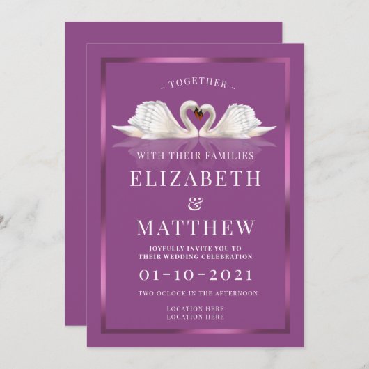 白梅と白梅のテーマ 招待状 (正面/裏面)