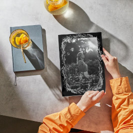 白植物写真葬儀プログラム 招待状