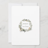 白植物性モノグラム結婚ズ 招待状 (裏面)