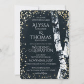 白樺とスパークルウェディング 招待状 (正面)