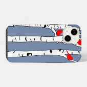 白樺と鳥 iPhoneケース (裏面横)