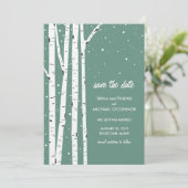 白樺の木と雪のSave the Date セーブザデート (スタンド正面)