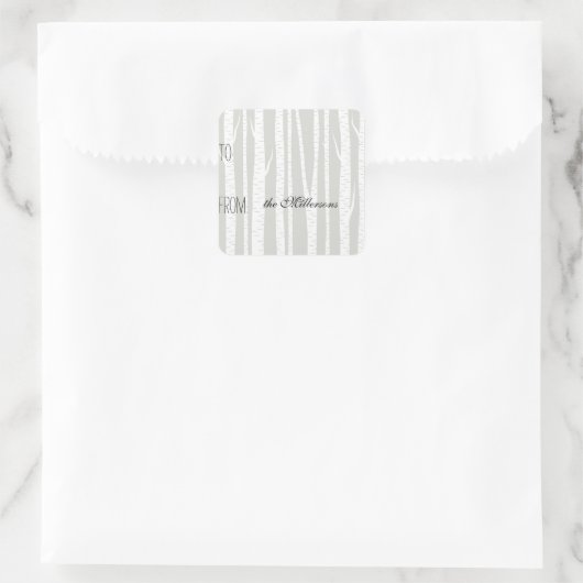 白樺の木のギフトタグ スクエアシール (バッグ)