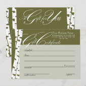 白樺の木のギフト券 (正面/裏面)